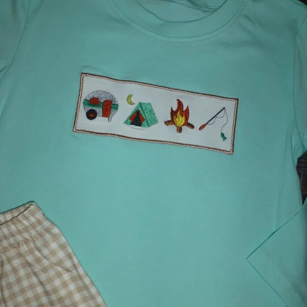 Boutique Boys Camping Long Sleeve Outfit Set
